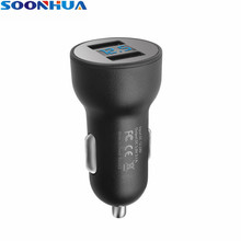 Автомобильное зарядное устройство SOONHUA Mutiple 5V 3.1A с двойным USB адаптером для быстрой зарядки со светодиодным цифровым дисплеем для телефона планшета камеры 2024 - купить недорого
