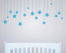 Pegatinas de pared de estrella larga personalizadas para habitación de niños, calcomanías de pared de bebé, Estrella Blanca, decoración de habitación, Mural, D858 2024 - compra barato