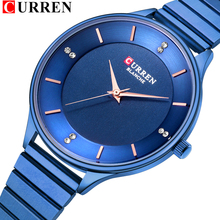 Curren relógio de pulso feminino, relógio de personalidade fashion romântico de aço inoxidável para mulheres 2024 - compre barato