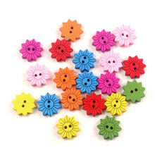 50pcs Mixed 18x18mm Wooden Flower Buttons For Clothing Needlework Scrapbooking Wood Botones Decorative Crafts Diy Accessories 2024 - buy cheap