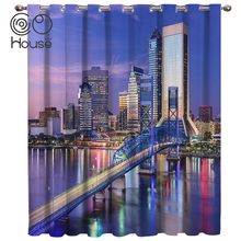 COCOHouse Florida City Window Treatments Curtains Valance Curtain Lights Living Room Bathroom Curtains Outdoor Print Window 2024 - buy cheap