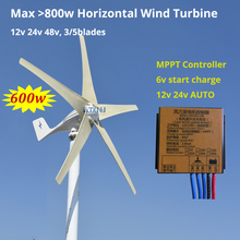 Nova chegada 400 w 500 w 600 w 3 ou 5 lâminas de vento gerador de energia trifásico AC 12 v 24 v 48 v turbina eólica com controlador de MPPT vento 2024 - compre barato