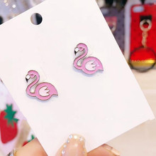 Drop of oil flamingos Ear Studs for Women Lovely Fruit Stud Earrings Nice Christmas Gifts Cute Animal Stud Earrings Brincos 2024 - buy cheap