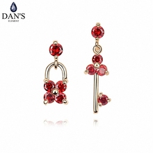 DAN'S ELEMENT 3 Colors Real Big Brand  AAA Zirconia Micro Inlays  Lock & Key Stud Earrings for Women 92844red 2024 - buy cheap