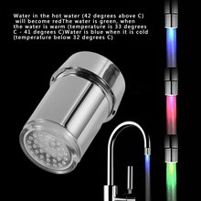3 Color LED Light Change Faucet Shower Water Tap Temperature Sensor Water Faucet Glow Shower Left Screw with Converter 2024 - buy cheap