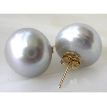 Pendientes de perlas de tamaño enorme, 12mm, Color gris, Pendiente de Perla de Agua Dulce, nuevo, envío gratis 2024 - compra barato