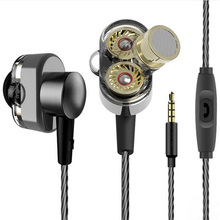 Wired Earphones Dual Dynamic Driver Bass Boosted High Resolution Stereo Headset with Mic Noise Cancelling In-ear Earphone 2024 - buy cheap