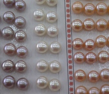 AAAA FREE SHIPPING Natural Freshwater 8-9mm Loose Pearls, Half Drilled, Nice Jewellery Fittings 2024 - buy cheap