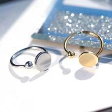 Серебряное Открытое кольцо женское геометрическое круглое кольцо модное Золотое богемное ювелирное изделие из нержавеющей стали хит продаж классика 2024 - купить недорого