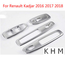 For Renault Kadjar 2016 2017 2018  ABS Chrome Door Window Lift Regulator Switch Button Cover Trim 4 Pcs / Set Car-styling 2024 - buy cheap
