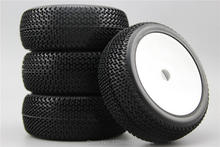 Neumático para Buggy todoterreno, llanta blanca con plato de abeja para coche de escala 1:8, 1/8 + 1/8, 4 Uds., 22007 2024 - compra barato
