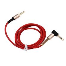 3.5mm Jack Elbow Male to Male Stereo Headphone Car Aux Audio Extension Cable (Red) 2024 - buy cheap