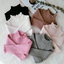 Toddler Baby Girls Sweaters Autumn Winter  Knitted Sweater Fashion Design Brand Kids Girl Pullover Ruffles Sweater Outerwear 2024 - buy cheap