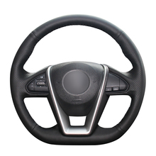 Funda de microfibra para volante de coche, cosida a mano, accesorios para Nissan Lannia 2015-2018 Maxima 2016-2018, color negro 2024 - compra barato