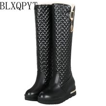 BLXQPYT-Botas por encima de la rodilla para Mujer, Zapatos de tacón alto de 10CM, punta redonda, stilettos, botas largas, 0811 2024 - compra barato