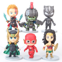 Disney 6pcs/set 10cm Justice League & Marvel Avengers Ironman IronSpider Thanos Hulk Cartoon Model Toys For Children Best Gifts 2024 - buy cheap