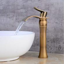 New Arrivals Antique Bronze Bathroom Faucet hot and cold Crane Brass Basin Faucet Waterfall Sink Faucet Single Handle water tap 2024 - buy cheap