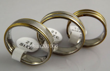 Wholesale 18 Gold Tone Comfort Stainless Steel Rings Quality Band Ring Fashion Jewelry Mixed Order Free Shipping 2024 - buy cheap
