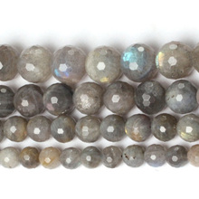 6-12mm Round Faceted Gray Blue Rainbow Labradorite Beads Natural Stone Beads For Jewelry Making Beads Bracelets 15'' DIY Beads 2024 - buy cheap