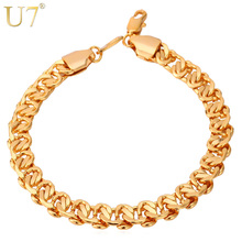 U7-Pulseras de eslabones de cadena de oro de 8MM para hombres y chicas adolescentes, regalo, H592 2024 - compra barato