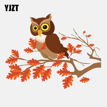 YJZT 15.9CM*12.2CM Autumn Deciduous Cartoon Owl PVC High Quality  Car Sticker 11-01379 2024 - buy cheap
