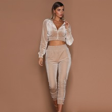 Two Piece Set Women Tracksuit Hoodies Sweatshirt & Pants High Waist Sets Workout Wear Fashion Long Sleeve Zipper Suits 2024 - buy cheap