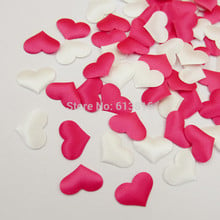 FREE SHIPPING 1000pcs (500pcs white +500pcs magenta)Wedding Table Decoration Heart,DIY Party Decoration,Fabric Heart Applique 2024 - buy cheap