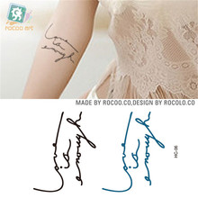 Tatuagem temporária com design de letras 3d, arte corporal à prova d'água para homens e mulheres, adesivo de tatuagem com flash hc1006 2024 - compre barato