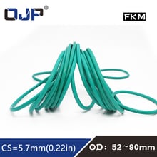 Rubber Ring Green FKM O ring Seal CS5.7mm OD52/55/60/62/65/70/75/80/85/90mm Rubber O-Ring Seal Gasket Fuel Oil Rings Washer 2024 - buy cheap