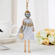 New Arrival Dress Flower Doll Necklace for Women Long Chain Sweater Statement necklaces & pendants 2024 - buy cheap