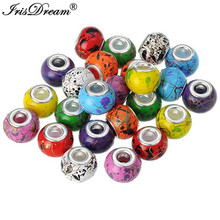 10PCS Lot Assorted Big Hole Round Loose Murano Spacer Crystal Glass Beads Fit Pandora Charms Bracelet For DIY Jewelry Necklace 2024 - buy cheap