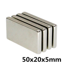 1pcs 50x20x5 mm N35 Strong Square NdFeB Rare Earth Magnet 50*20*5 mm Neodymium Magnets 50mm x 20mm x 5mm 2024 - buy cheap