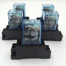 5Pcs Relay MY2NJ  12V DC Small relay 5A 8PIN Coil DPDT With  Socket Base 2024 - buy cheap