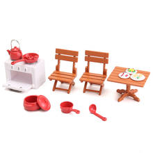 DIY Plastic DollHouse Mini Picnic Set Acessories For Children 1/12 Dolls House Miniatura Decor Table Furniture Toy Sets 2024 - buy cheap