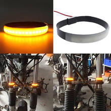 1PCS 45mm-70mm Motorcycle LED Fork Turn Signal Strip Light Amber Lamp For Harley/Yamaha Flasher Ring motorcycle led High Quality 2024 - buy cheap