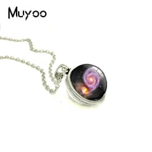 Collar con colgante de doble cara de nebulosa para mujer, joyería de foto hecha a mano, cabujón de cúpula de cristal, novedad de 2018 2024 - compra barato