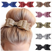 2016 New 10pcs/lot Sequin Bowknot Hair Clip Sweet Glitter Hair Bow Clips Shiny Europe Women Headdress Accessories 2024 - buy cheap