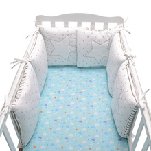 Amortecedor para cama de bebê, 6 peças, amigável à pele, lavável, acessórios de cama ao redor da cama, protetor de berçário, amortecedor 2024 - compre barato