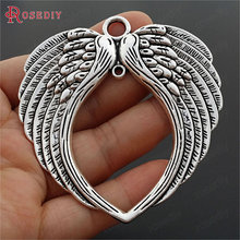 (29591)2PCS 73*68MM Antique Style Plated Zinc Alloy Big Angel wings Charms Pendants Jewelry Findings Accessories 2024 - buy cheap