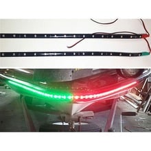 2pcs 12" Red & Green LED Navigation Strip Light Ambient Waterproof Power saving Car Marine Boat 15LED Auto accessoriess New 2024 - buy cheap