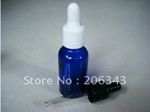 30 мл синяя бутылка эфирного масла с пластиковой крышкой, силиконовая/стеклянная капельница для косметической l упаковки, стеклянные бутылки 2024 - купить недорого