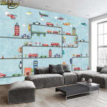 beibehang papel de parede 3D photo mural wallpaper for walls 3 d cinema backdrop large Cartoon car children room wall paper roll 2024 - buy cheap