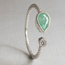 Новое Стильное Экстравагантное серебряное Золотое кольцо в форме воды с зеленым хвостом для женщин подарок 2024 - купить недорого
