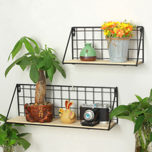 Metal&Wood Wall Hanging Shelf Industrial Modern Storage Shelf Home Office 2024 - buy cheap