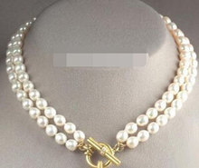 Jewelr 005231 2 ряда настоящий 8-9 мм белый жемчуг 18KGP застежка ожерелье 2024 - купить недорого