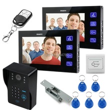 7" LCD Video Door Phone  bells Intercom Keyfobs IR Camera Code Keypad Remote+Switch + Electric Strike lock  1V2 2024 - buy cheap