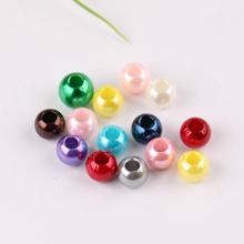 Mixed color big hole Round Beads ABS Imitation Pearls Beads Making jewelry 10*12mm/50pcs hole size:4.5mm for handmade necklace 2024 - buy cheap