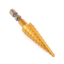 1/4 inch Hex Shank HSS High Speed Steel Titanium Coated Step Drill Bit 3-13mm 2024 - buy cheap