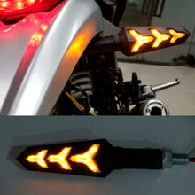 2018 Newest 4x Universal Flowing Water Flicker Led Motorcycle Turn Signal Indicators Fish Bone Turn Signal Amber Light Lamp 2024 - buy cheap