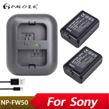 Palo 2Pcs 2000mAh NP-FW50 NP FW50 Batter+Dual Charger for Sony Alpha a6500 a6300 a7 7R a7R a7R II a7II NEX-3 NEX-3N NEX-5 2024 - buy cheap